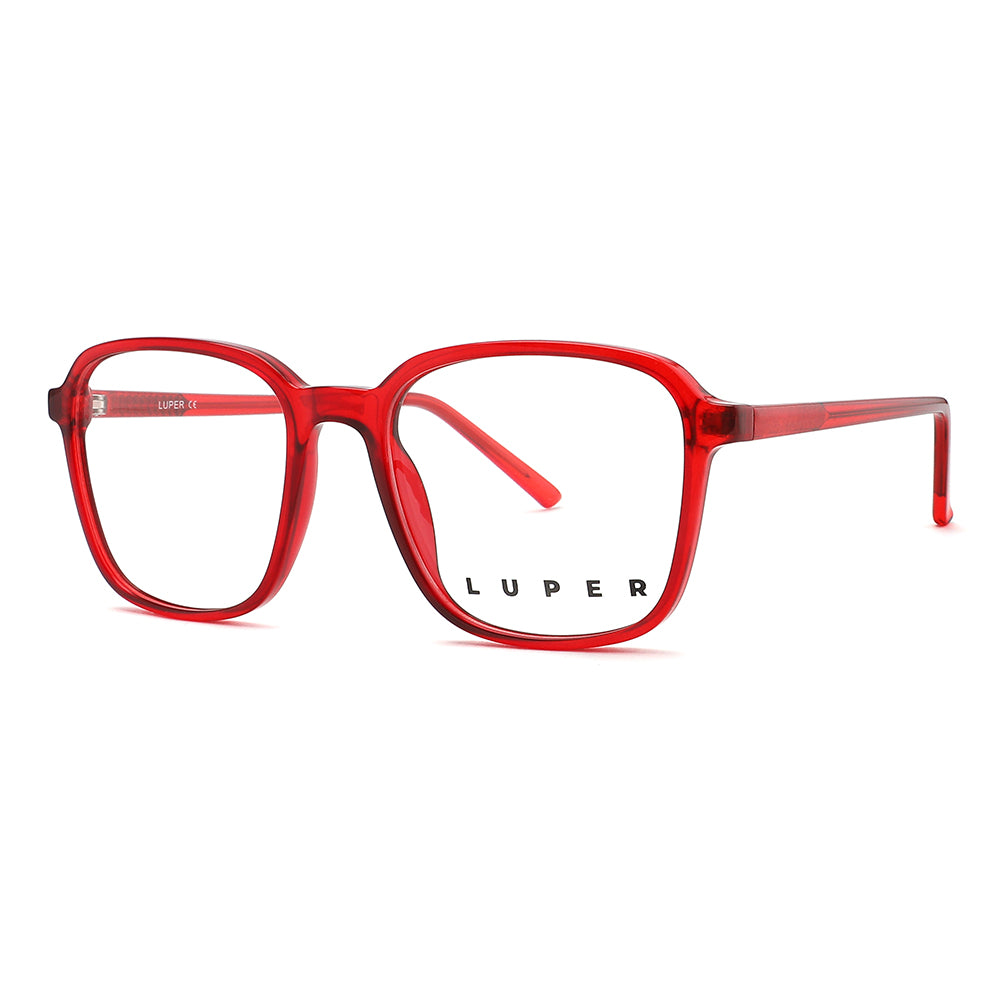 Vista lateral gafa graduada marca Luper modelo Los Tarragas color rojo
