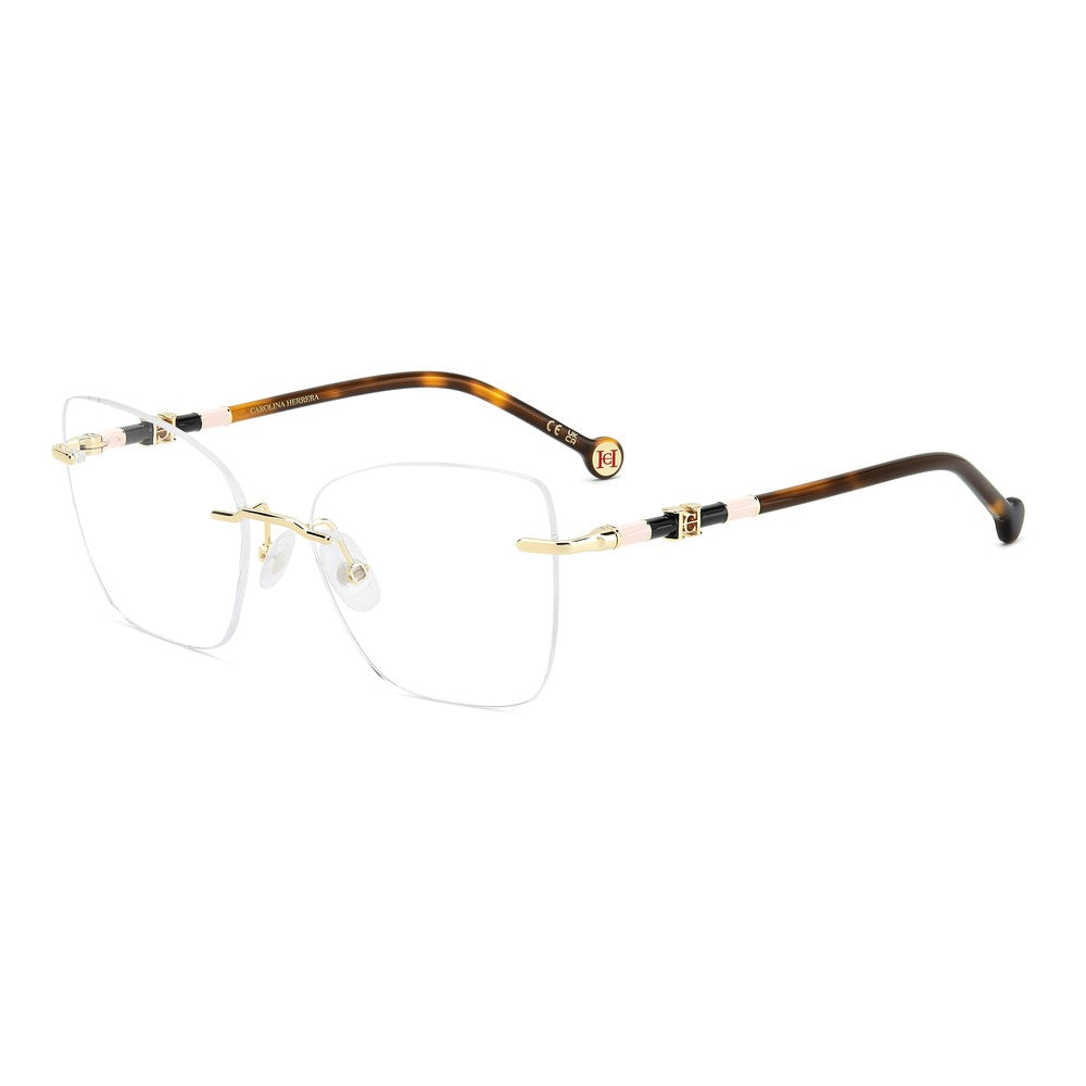 Gafas de vista Carolina Herrera femeninas, estilo mariposa, montura de metal, color de montura habana, color de lente transparente y calibre 55 mm - Envío 24/48 horas en España - Her 0355 06J