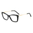 Gafas de vista Carolina Herrera femeninas, estilo rectangular, montura de acetato, color de montura negro, color de lente transparente y calibre 55 mm - Envío 24/48 horas en España - Her 0155 807