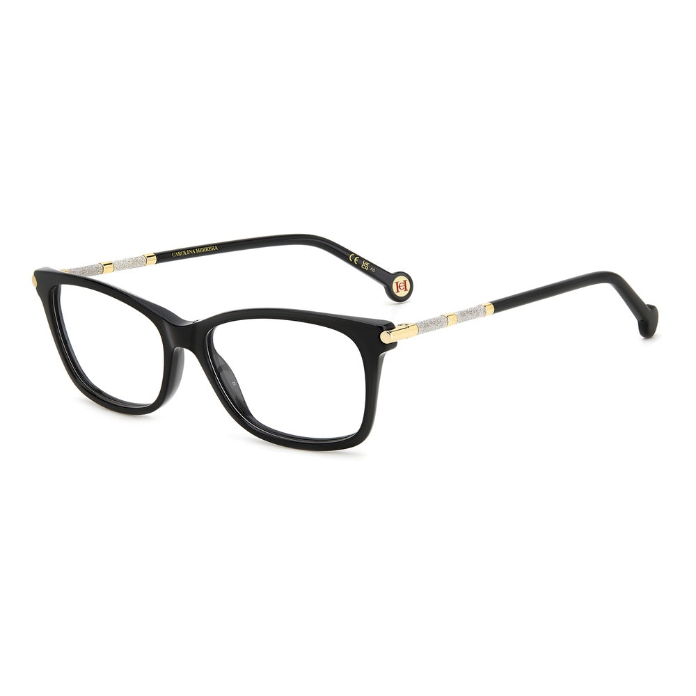 Gafas de vista Carolina Herrera femeninas, estilo rectangular, montura de acetato, color de montura negro, color de lente transparente y calibre 53 mm - Envío 24/48 horas en España - Her 0198 2M2