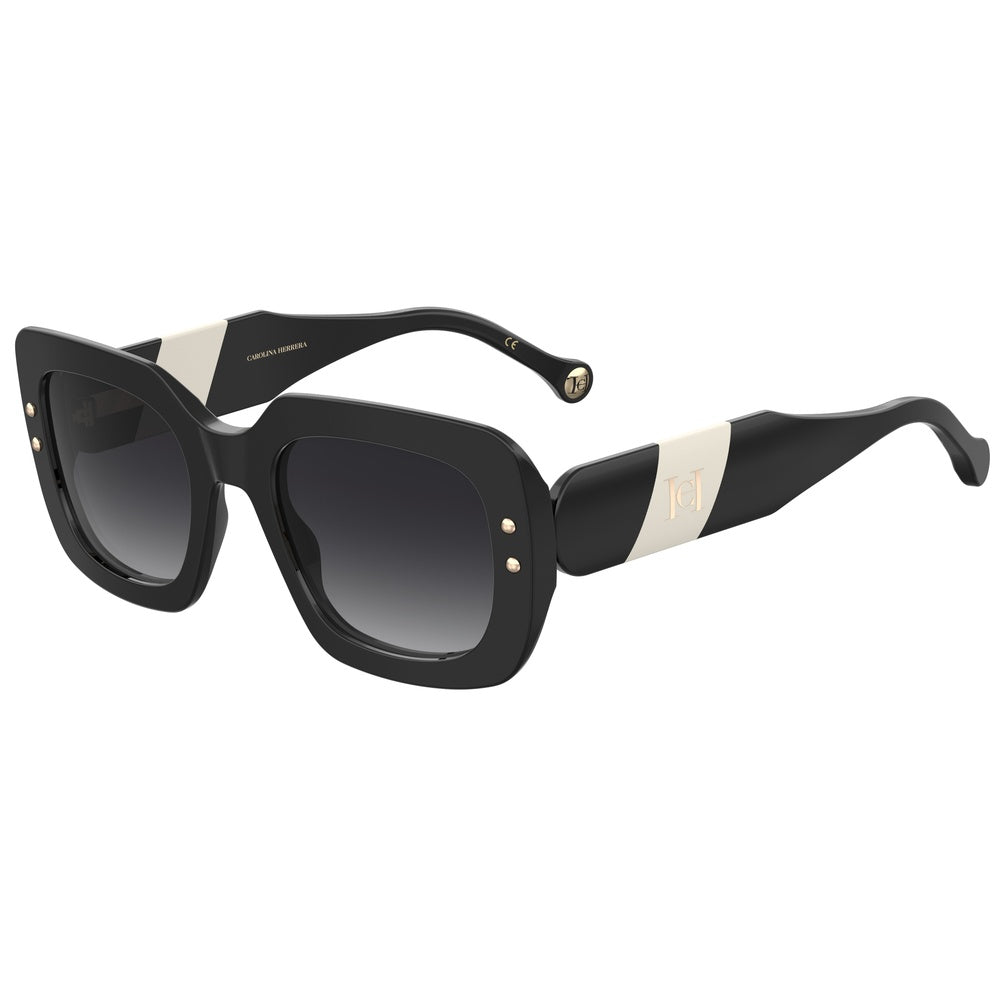 Gafas de sol Carolina Herrera femeninas, estilo rectangular, montura de acetato, color de montura negro, color de lente gris y calibre 52 mm - Envío 24/48 horas en España - Her 0186/S 80S