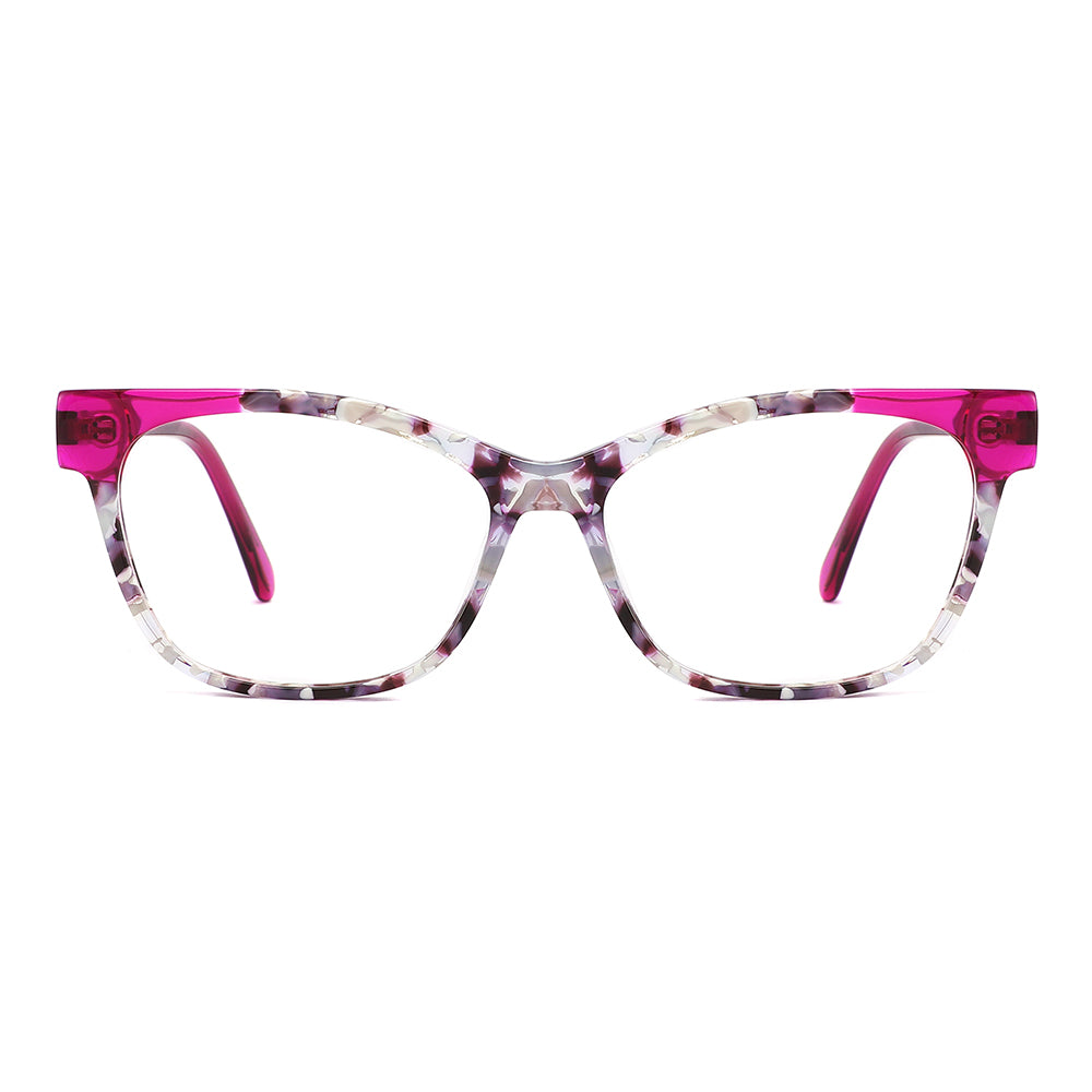 Vista frontal gafa graduada marca Luper modelo La Puntica color rosa