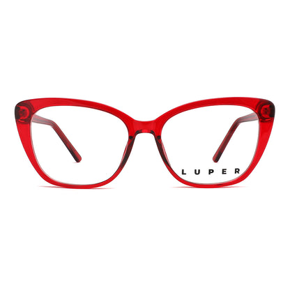 Vista frontal gafa graduada marca Luper modelo Los Saez color rojo