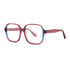Vista lateral gafa graduada marca Luper modelo Tomaticos en color fuscia azul