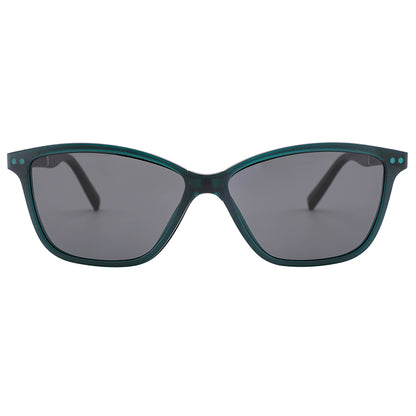 Vista frontal gafa graduada marca LUPER modelo Ricardo Gil color verde clip magnético